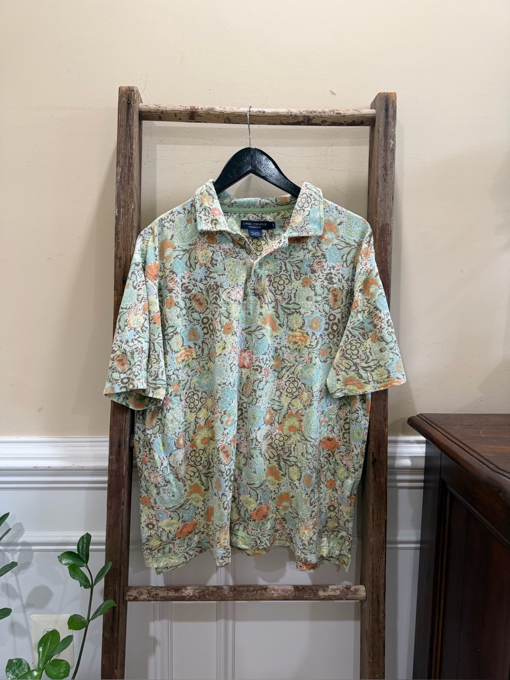 Daniel Cremieux Mint Green Floral Short-Sleeve Polo